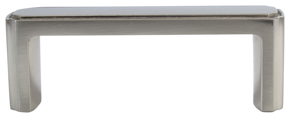 Transitional Style 3" Center to Center 3-3/8" Long Brushed Nickel Cabinet Pull