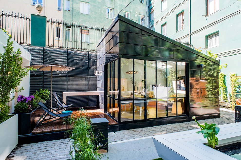 Diseño de jardín nórdico de tamaño medio