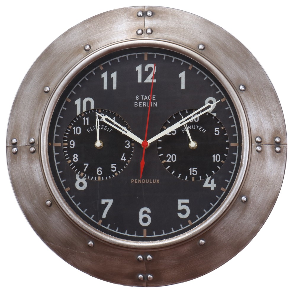 Chronos Wall Clock Industrial Wall Clocks By Trovati Studio Houzz