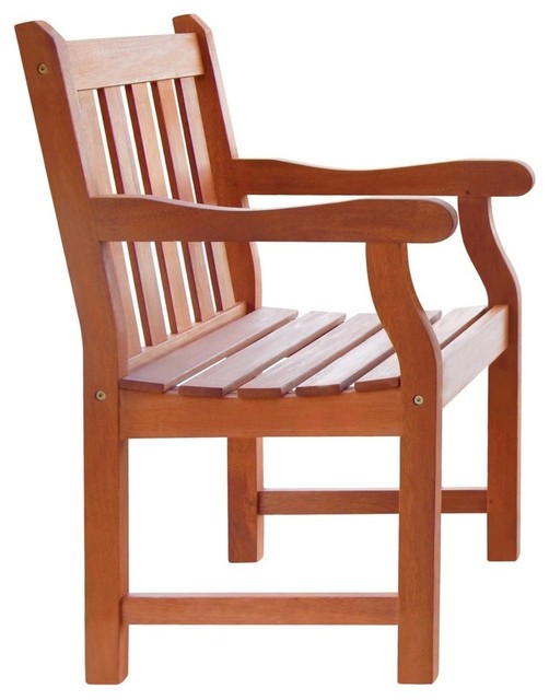 Outdoor Wood Arm Chair Transitional Garden Dining Chairs By Vifah