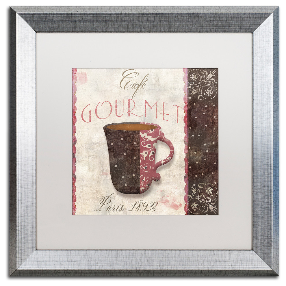 Color Bakery 'Patisserie XII' Art, Silver Frame, White Matte, 16"x16"