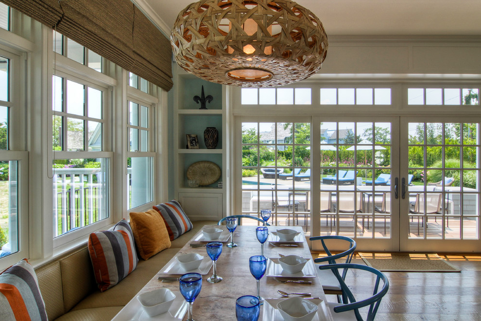 Beach style dining room in New York.