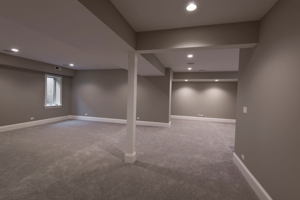 Transitional home design photo in Chicago
