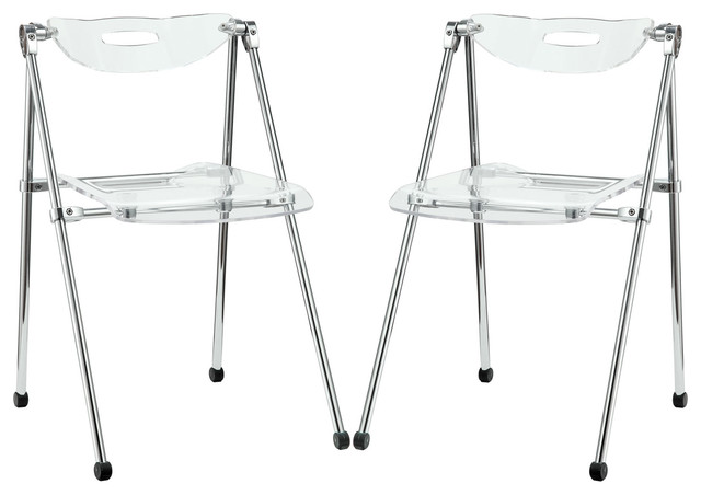 Telescope Dining Chairs Acrylic Set Of 2 Clear Contemporary Telescope Dining Chairs Acrylic Set Of 2 Clear