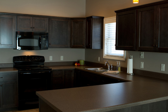 Charcoal Stained Cabinets Traditional Kitchen Other By