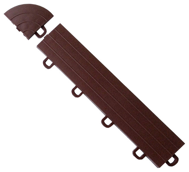 BlockTile Interlocking Ramp Edges, Sample, Brown, With Loops, Sample ...