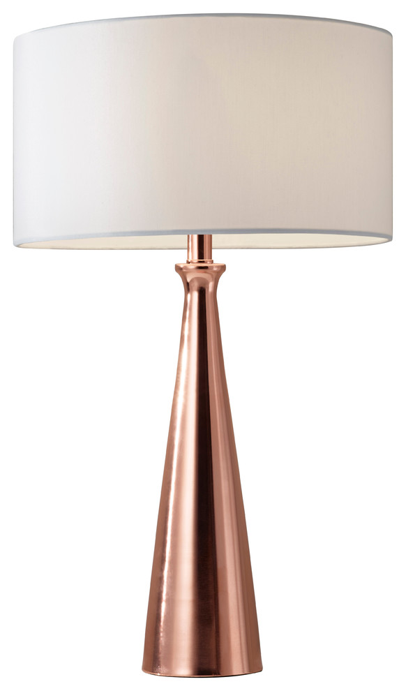 Linda Table Lamp, Brushed Copper