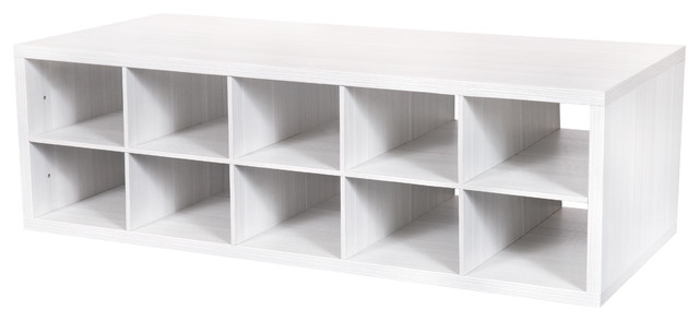 Double Hang Big O-Box Cubby Shelf, Snowdrift Live