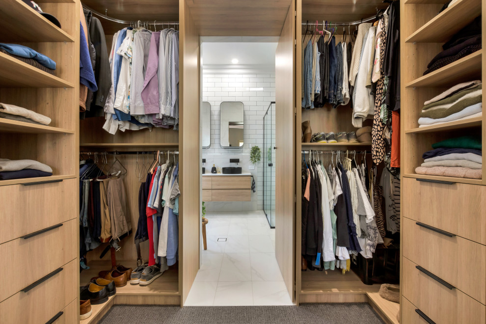 Contemporary storage and wardrobe in Adelaide.