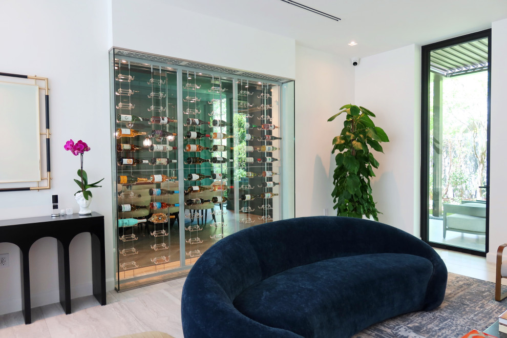 Modern wine cellar in Miami.