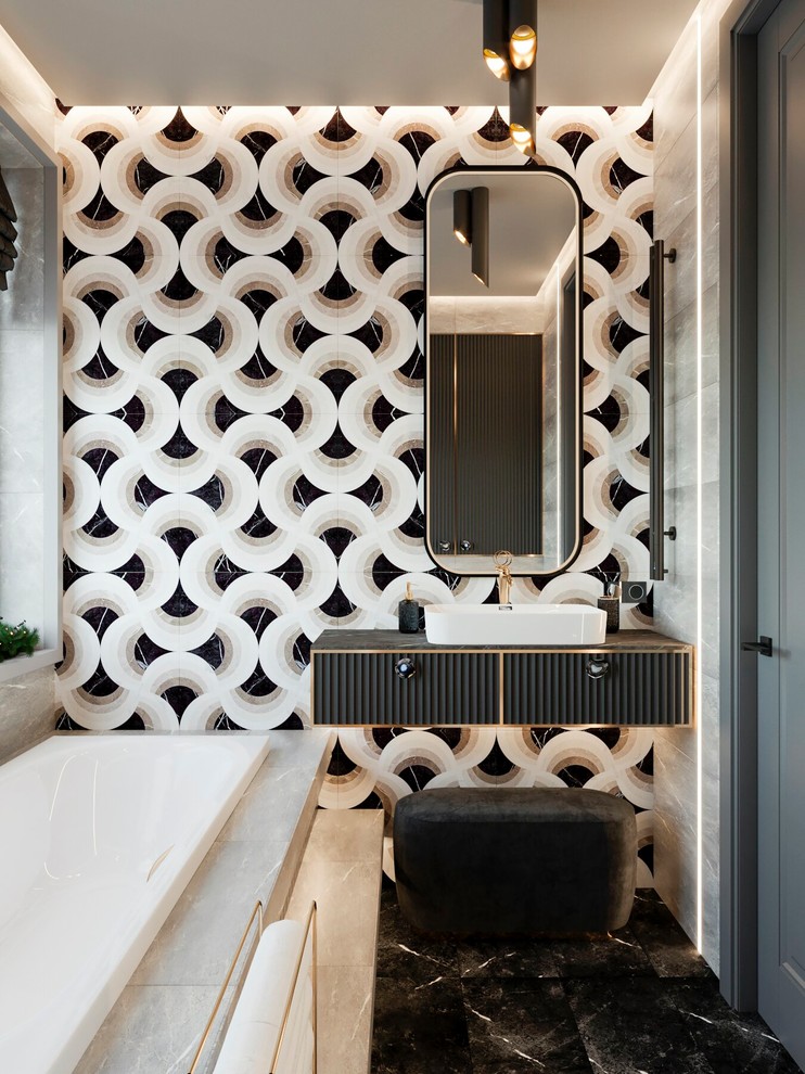 Дизайн - проект ванной комнаты с окном . Казань , 2019