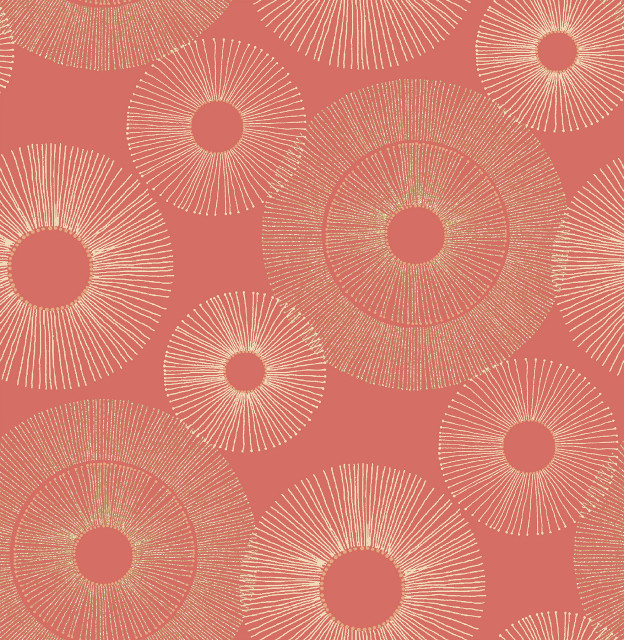 Eternity Coral Geometric Wallpaper, Sample Contemporary Wallpaper