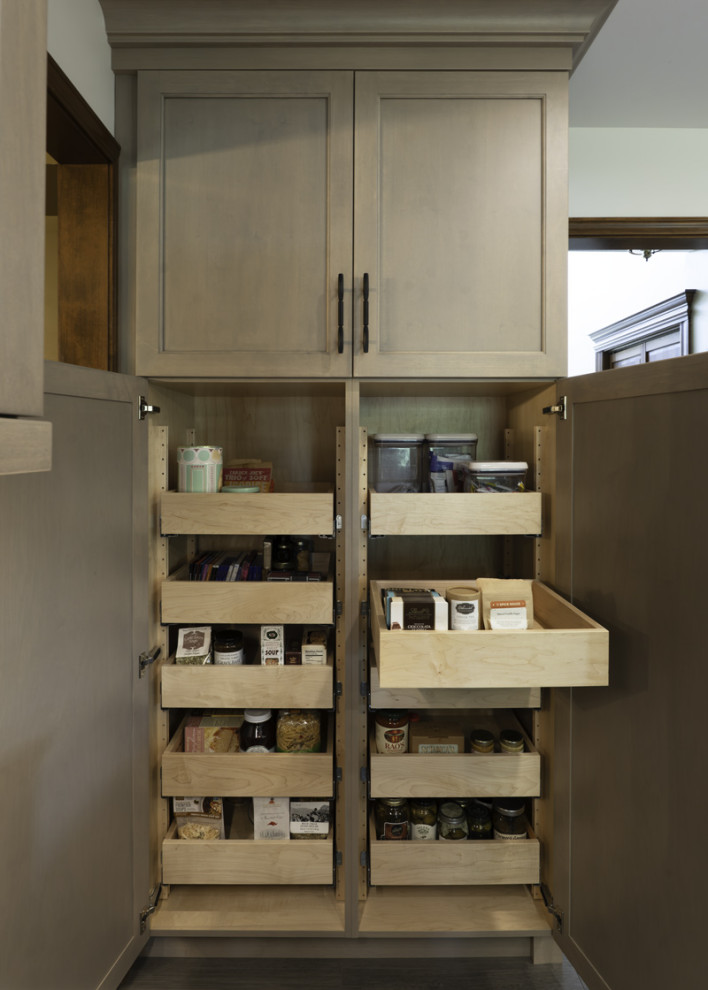 Example of a transitional home design design in Chicago