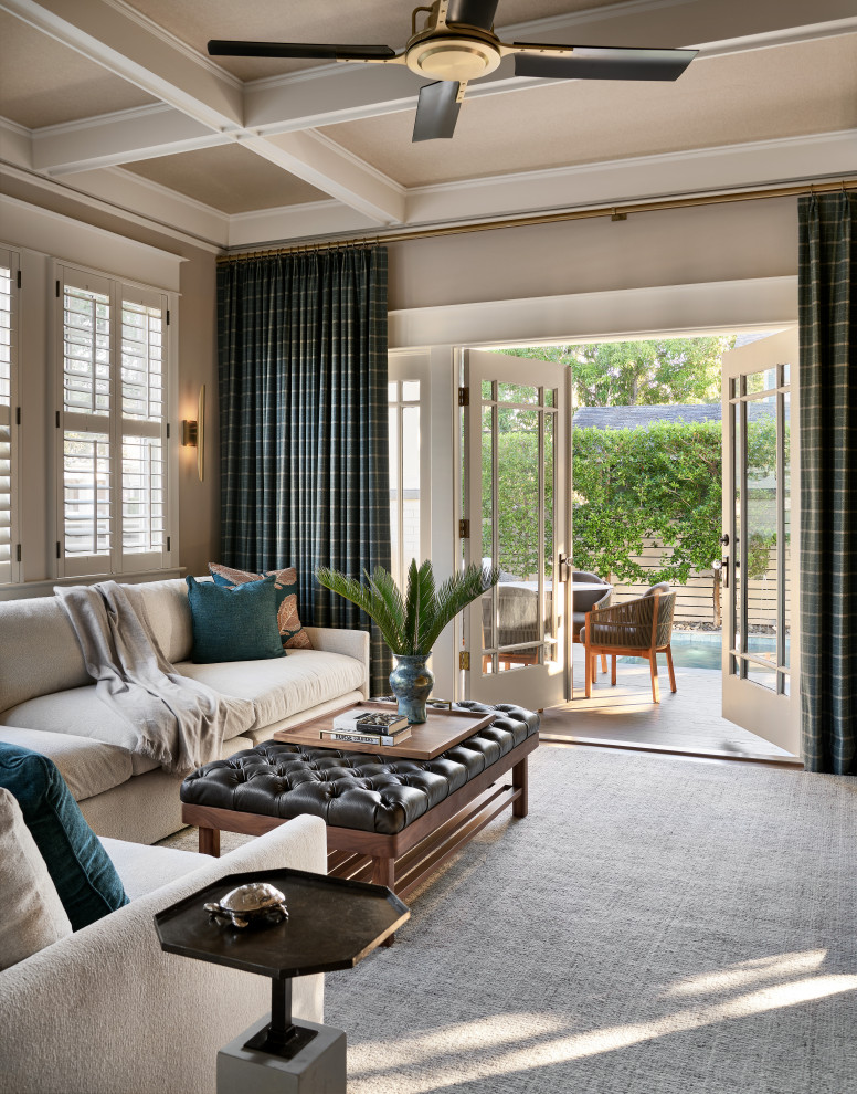Inspiration for a coastal living room remodel in Tampa