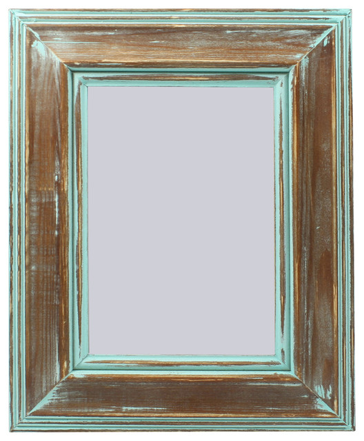 5x7 Weathered Wood With Verdigris Wash Picture Frame