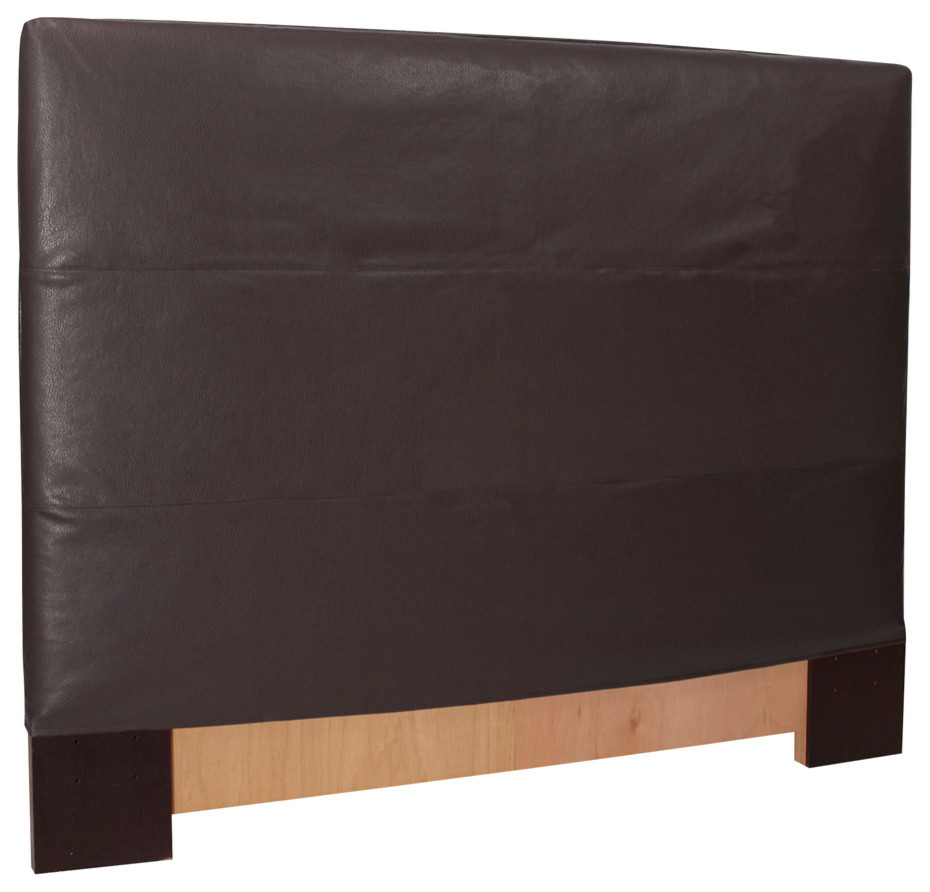Black Faux Leather King Headboard Slipcovers 124-194