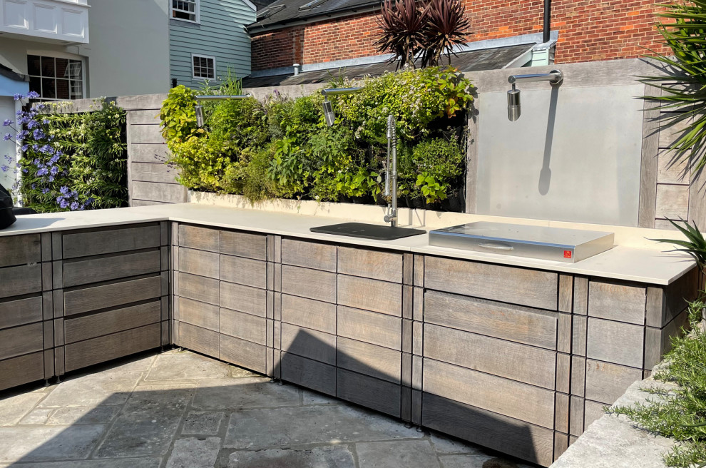 Design ideas for a nautical patio in Hampshire.