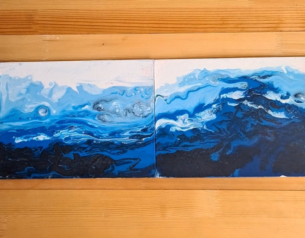 Картина абстракция - дуэт. INSPIRATION