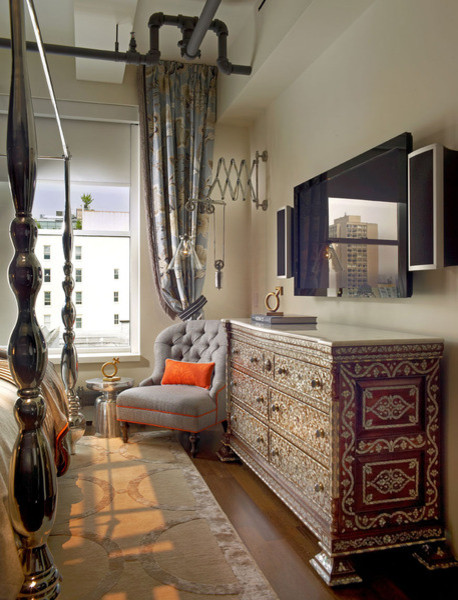 Inspiration for an eclectic bedroom remodel in New York