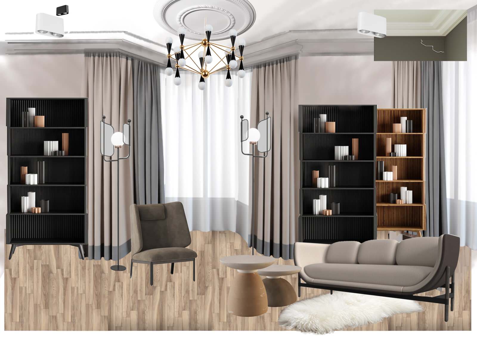 Смарт дизайн проект трёх комнатной квартиры