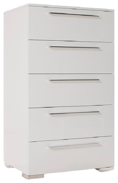 Bilbao High Gloss White Lacquer 5 Drawer Chest Contemporary Dressers By Kinwai Bilbao High Gloss White Lacquer 5 Drawer Chest Contemporary Dressers By Kinwai