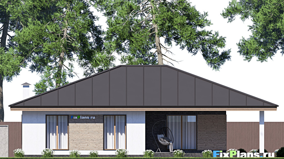 Проект одноэтажного дома 13х16м S161м2 F-17450