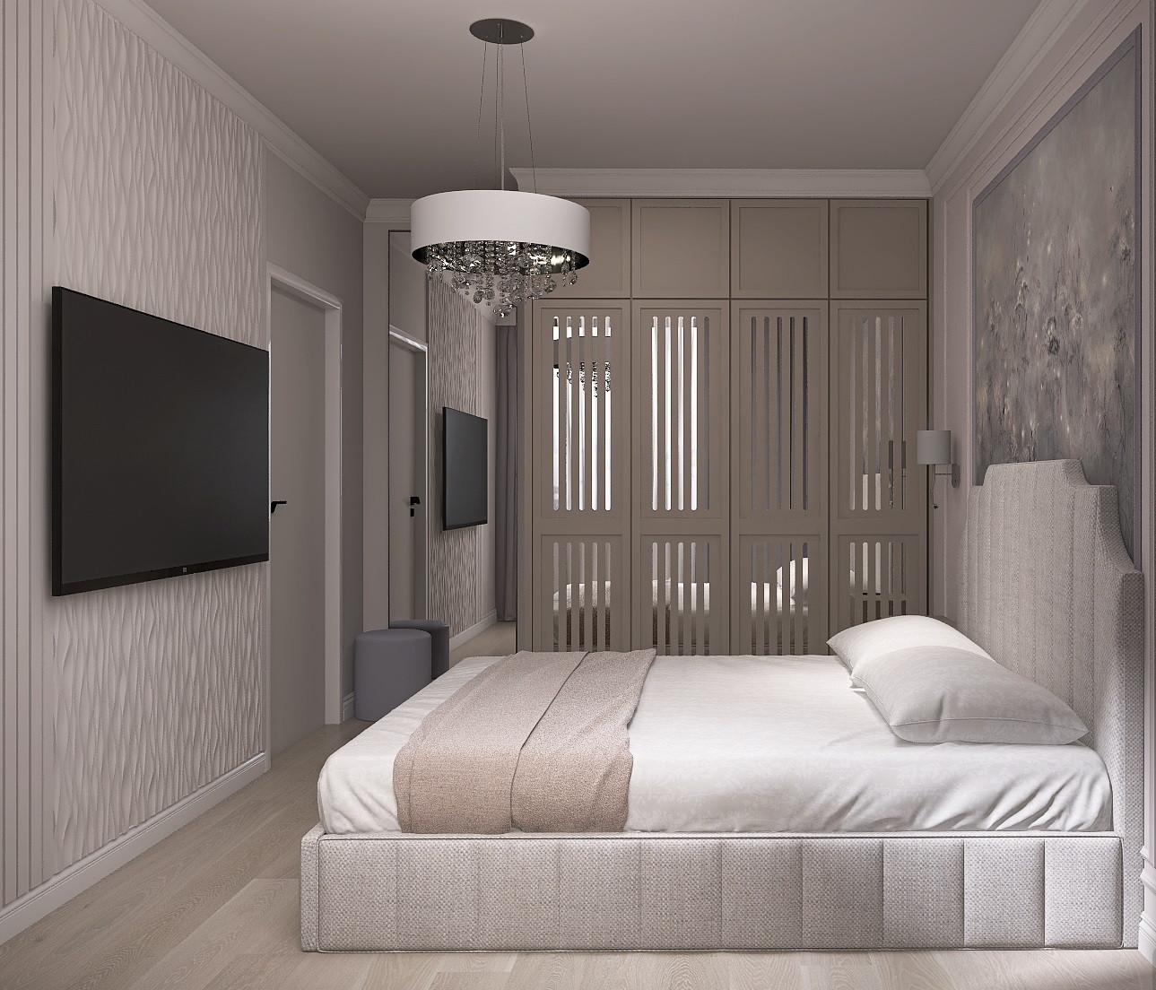 Однокомнатная квартира в современном стиле с элементами неоклассики