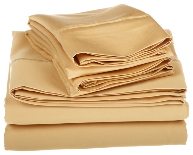 1500 Thread Count Egyptian Cotton King Gold Solid Sheet Set