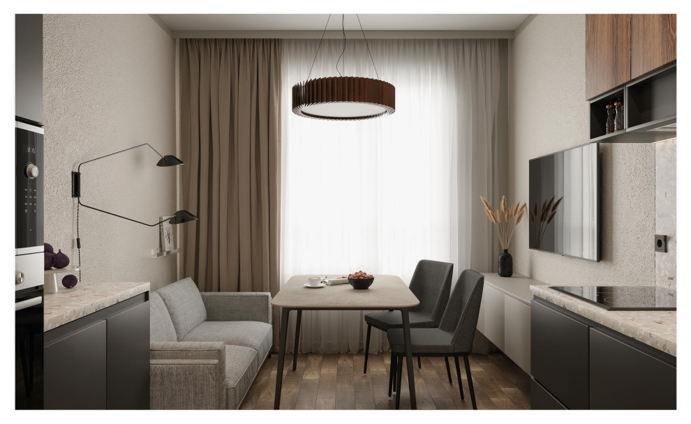 Яркий смешанный стиль в квартире 70 м2