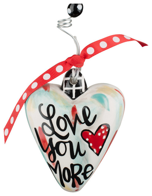 Love You More Puff Heart Ornament