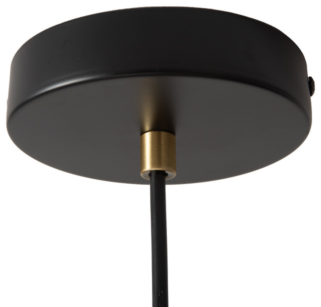 Rancho Mirage Large Pendant Light Matte Black/Gold-Leaf Shade ...
