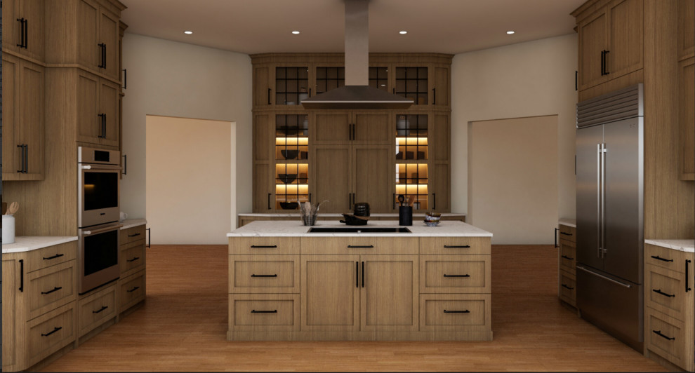 Natural Wood Elements and Stainless Steel Details