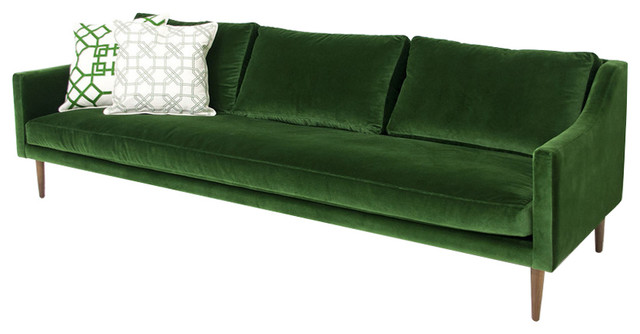 Shop Houzz | Modshop Naples Sofa, Emerald Green Velvet - Sofas