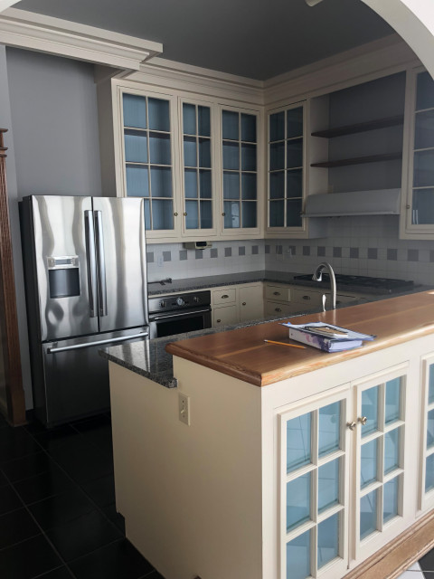 Kitchen Of The Week White Wood Gray And A Backsplash Surprise