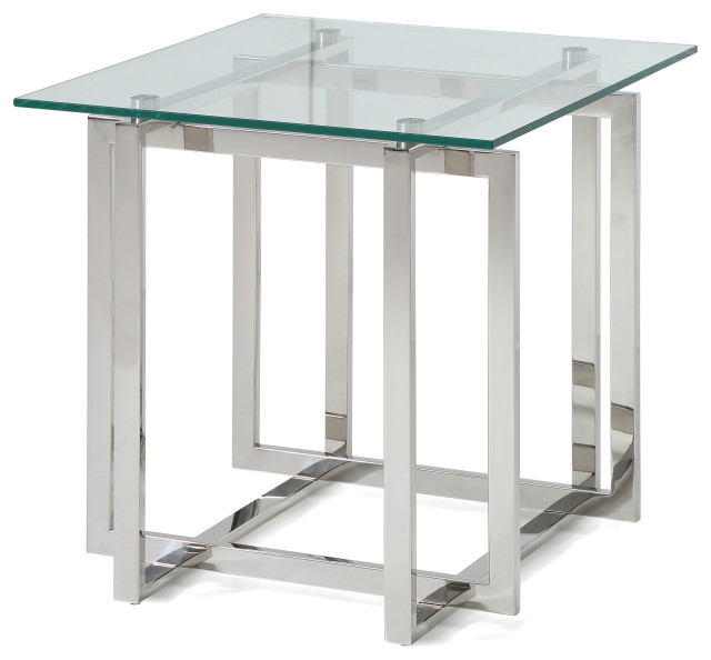 Modrest Valiant Modern Glass and Stainless Steel End Table - Contemporary -  Side Tables And End Tables - by Vig Furniture Inc. | Houzz