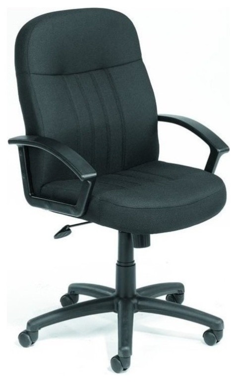 Scranton & Co Fabric Upholstered Executive Office Chair with Arms in Black