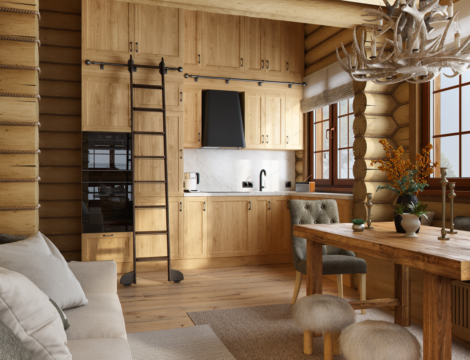 Деревянный дом с баней