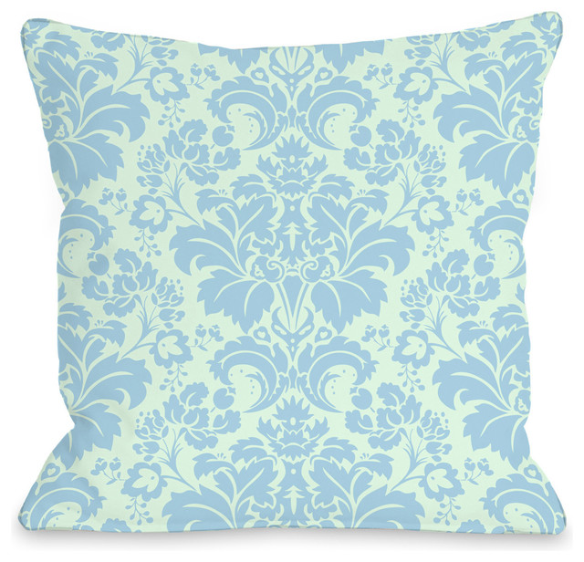 Altair Fleur Outdoor Throw Pillow By Onebellacasa Contemporary Altair Fleur Outdoor Throw Pillow By Onebellacasa Light Green Blue 18