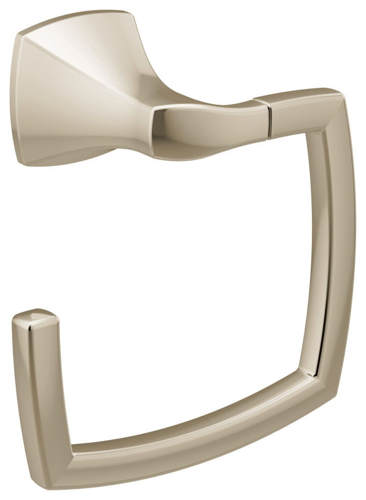 Moen Voss Towel Ring Polished Nickel, YB5186NL Contemporary Towel