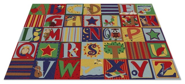 Alphabet Seating Rug Earth Tone - Contemporary - Kids Rugs - by ...