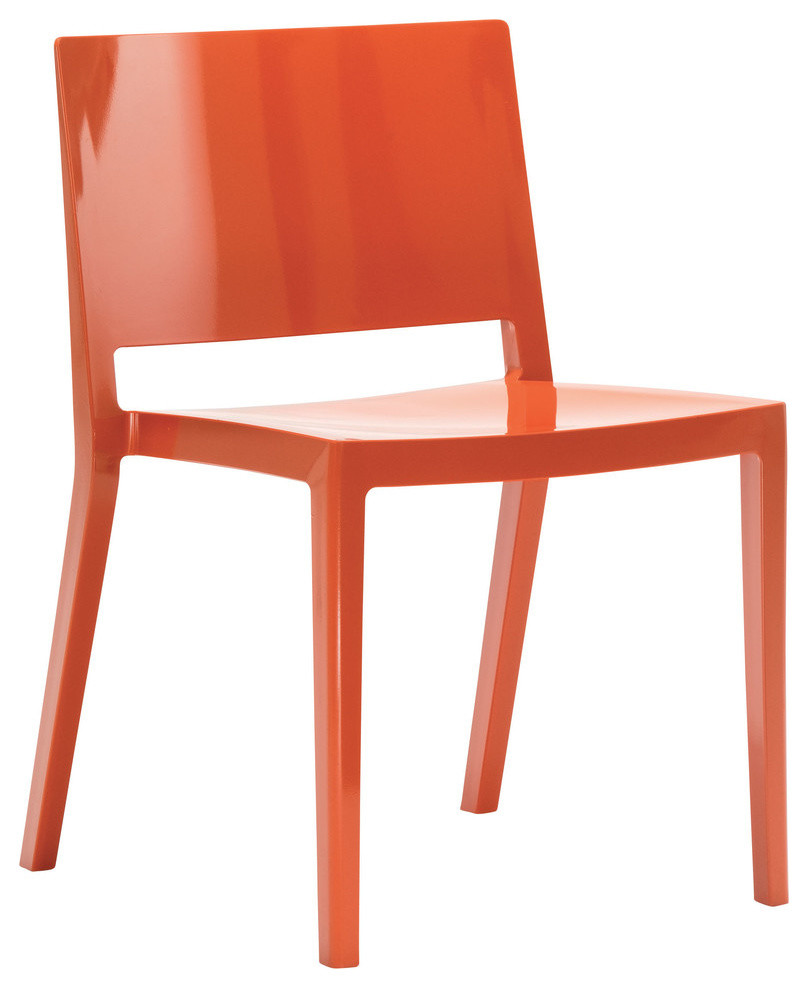 Kartell Lizz Chair, Orange, Set of 2