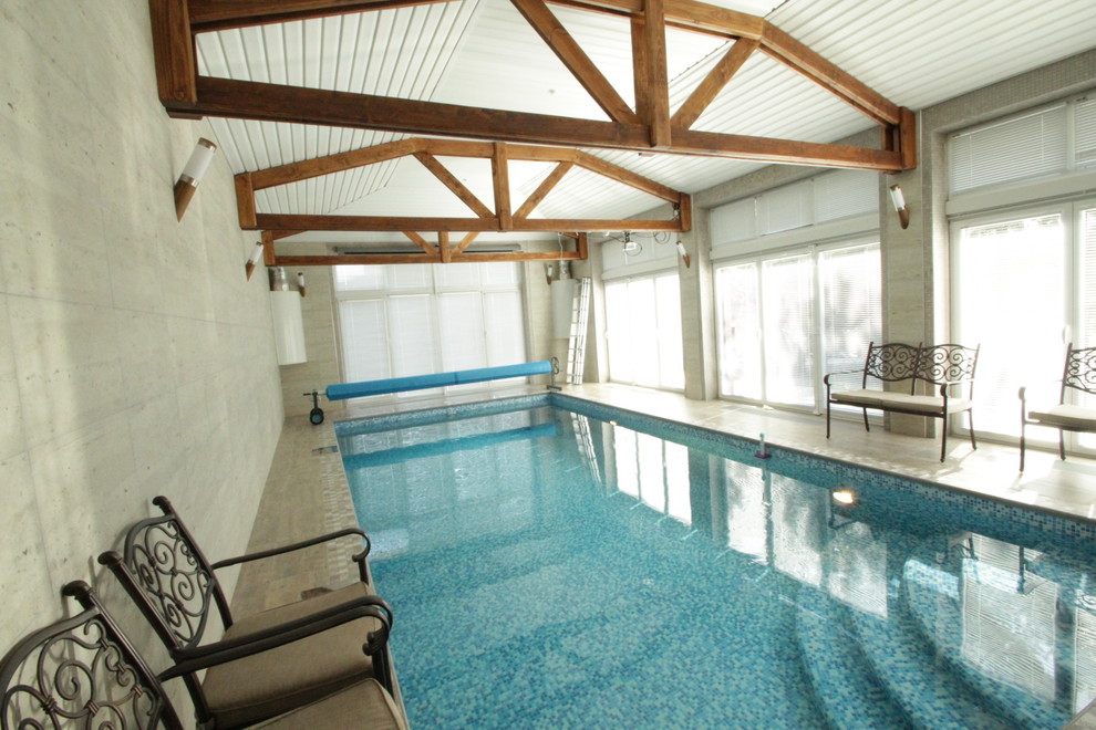 Бассейн 8х4х1.2-1.7 в банном комплексе