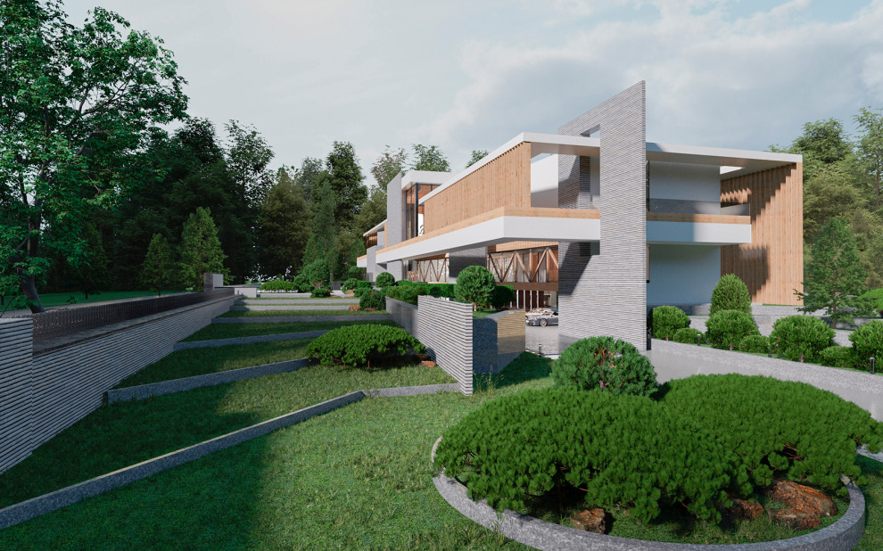 Дом парящий над  рельефом 2700 м2