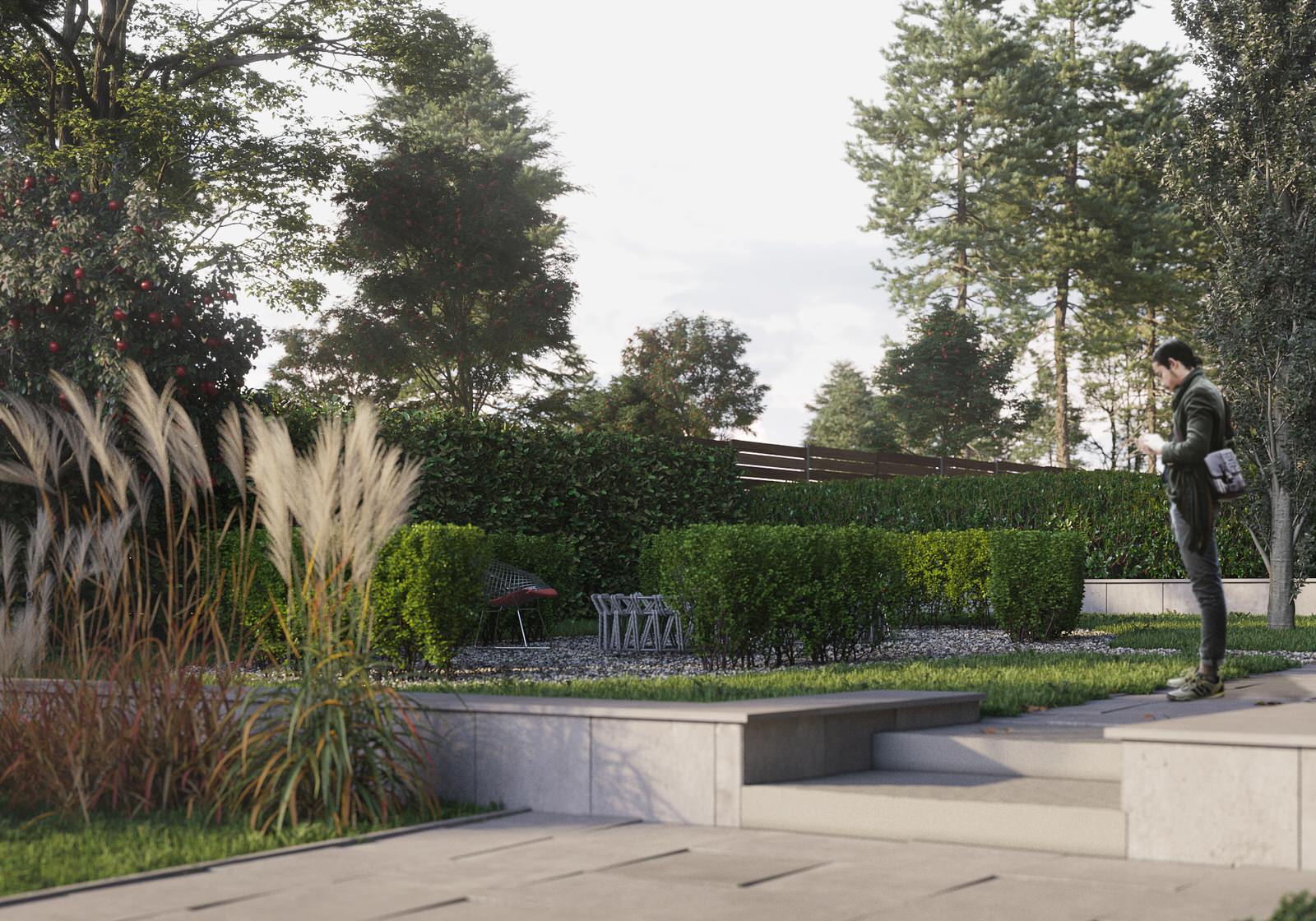 Сад на неудобной территории.