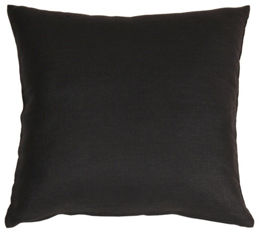 Pillow Decor - Tuscany Linen 17 x 17 Throw Pillows, Black