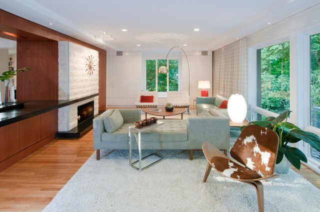 Mid Century remodel midcentury-living-room