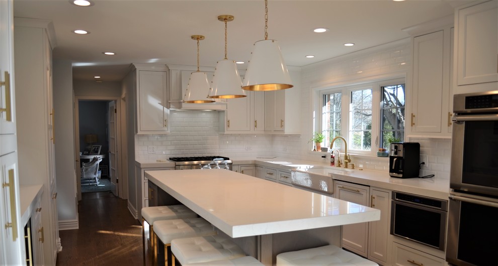 Transitional home design photo in Chicago