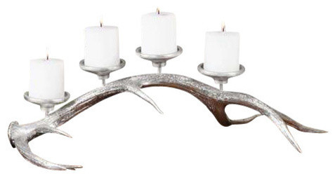 Uttermost Silver Antler Candleholder Contemporary Candleholders Uttermost Silver Antler Candleholder