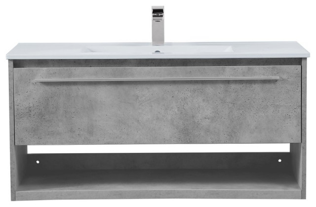 Elegant VF43040CG 40"Single Bathroom Floating Vanity, Concrete Gray