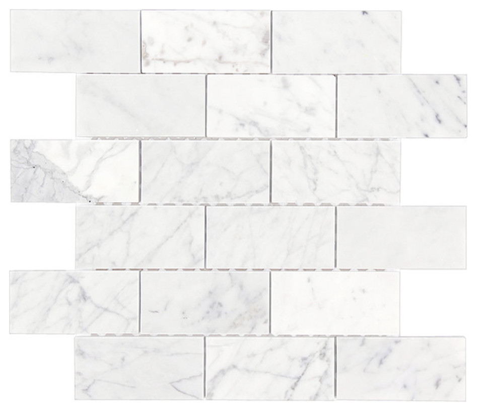 12 in. x 12 in. Marble Mosaic Wall Tile Traditional Wall And Floor